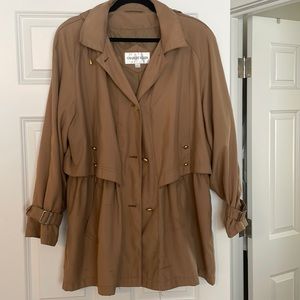 Charles Klein Suede size L hooded trench coat